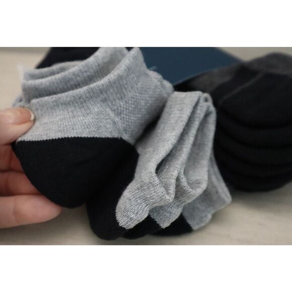 Old Navy 540911-01-1 Unisex Kids Sz M Black, Gray Go-Dry Ankle Socks, 7-Pack - Picture 6 of 7